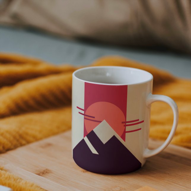 Geometrisches Retro-Sonnenaufgang-Ursprünge-Kaffee Kaffeetasse (Von Creator hochgeladen)