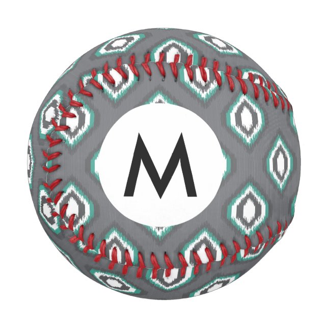 Geometrisches Retroikat-Stammmuster Baseball (Vorderseite Links)