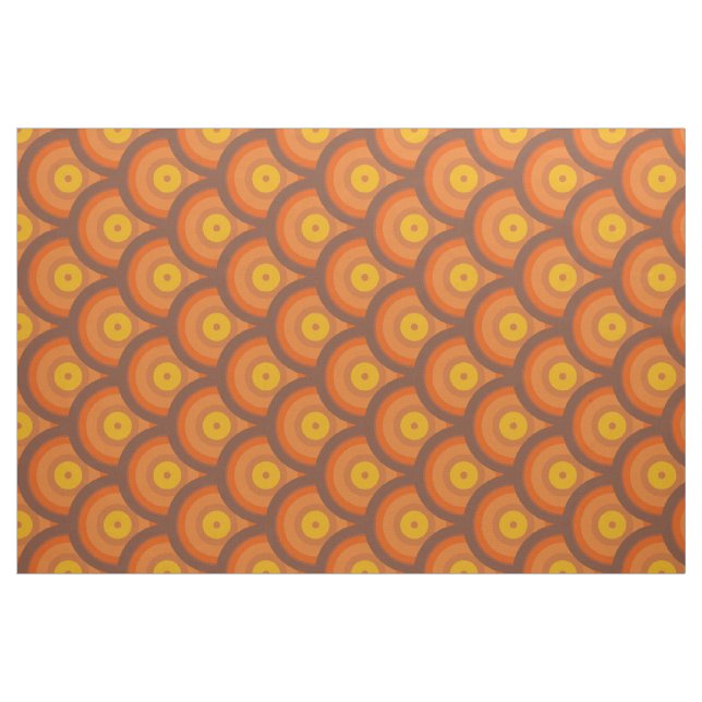geometrisches Ringmuster der braunen und orange Stoff (Fat Quarter (45,7 x 55,9 cm))