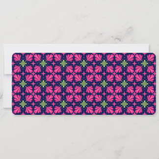 Geometrisches rosa Blumenblätter-Abstraktmuster Karte