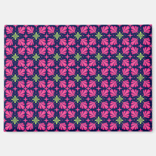 Geometrisches rosa Blumenblätter-Abstraktmuster Magnet