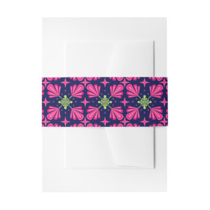 Geometrisches rosa Blumenblüten abstraktes Muster Einladungsbanderole