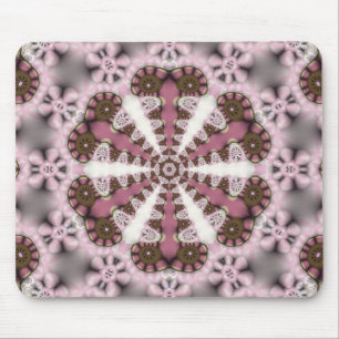 Geometrisches Rosa Braun Hexagon Star Mousepad