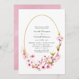 Geometrisches Rosa Frühlingsblussel Probe Abendess Einladung