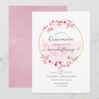 Geometrisches rosa Frühlingskirsche Blossom Quince