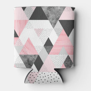 Geometrisches Rosa: Gepunktetes Dreieck Vintage Dosenkühler