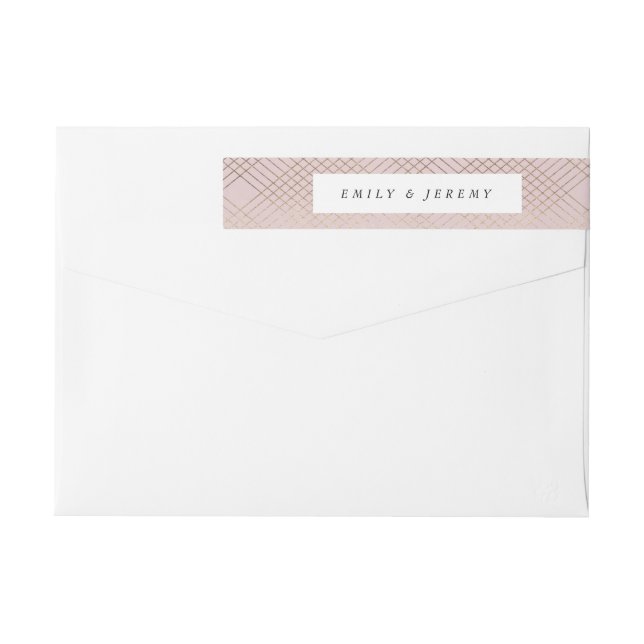 Geometrisches rosa Goldgatsby Hochzeit (Rückseite)