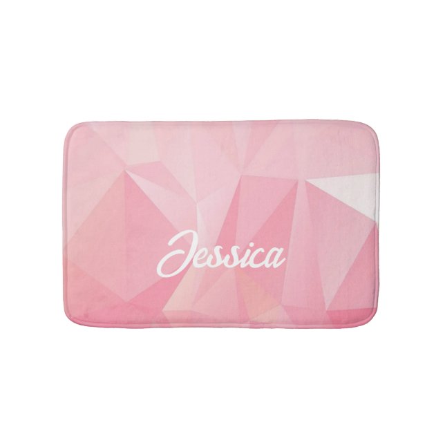 Geometrisches rosa Ober-Farbverlaufsmuster Badematte (Vorderseite)