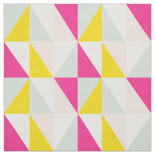 Geometrisches rosa und gelbes Muster Stoff
