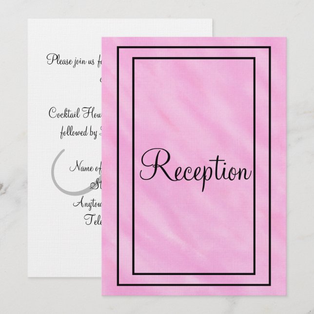 Geometrisches rosa Wasserfarben-Empfangsmonogramm Einladung (Vorne/Hinten)