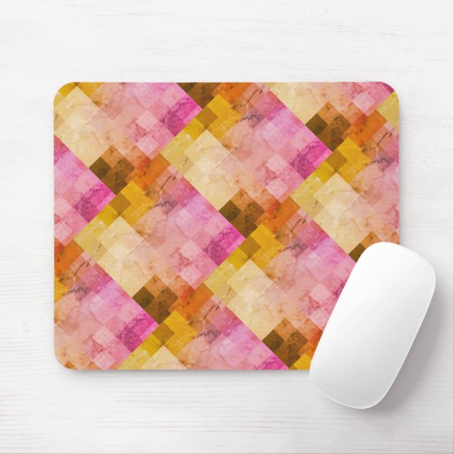 Geometrisches rosa Wasserfarbmuster Mousepad (Mit Mouse)
