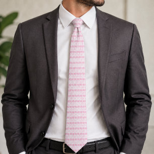 Geometrisches Rosa-Weiß-Muster Krawatte