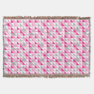 Geometrisches rosa weißes graues Dreieck-Muster Decke