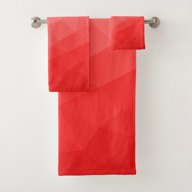 Geometrisches rotes Gefälle Badhandtuch Set (Insitu)