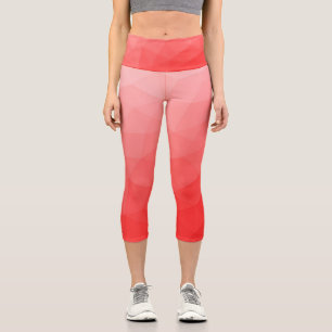 Geometrisches rotes Gefälle Capri Leggings