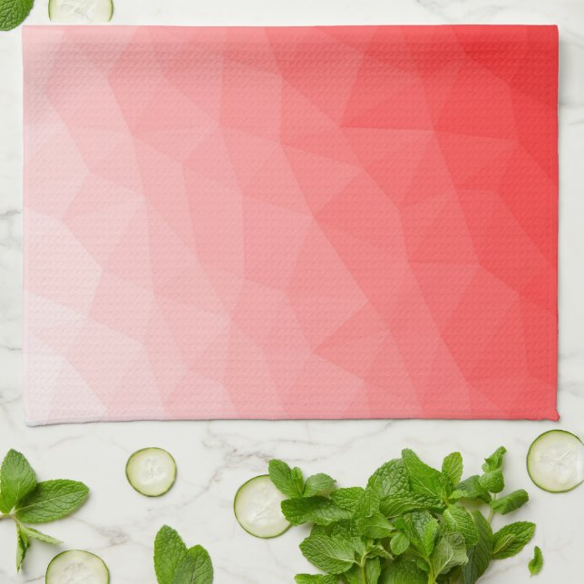 Geometrisches rotes Gefälle Geschirrtuch (Gefaltet)