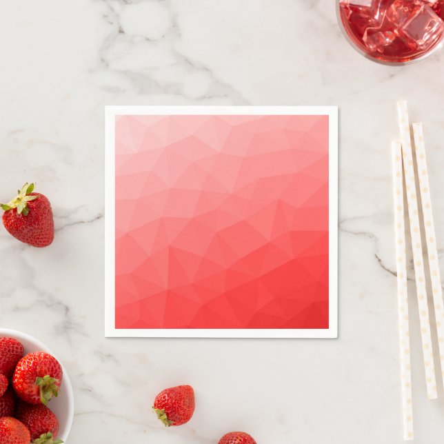 Geometrisches rotes Gefälle Serviette (Beispiel)