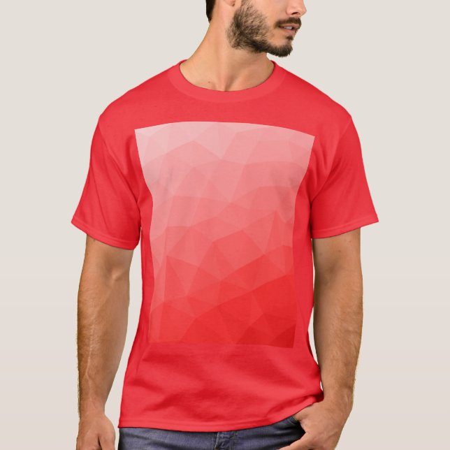 Geometrisches rotes Gefälle T-Shirt (Vorderseite)