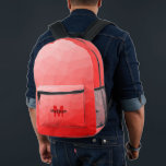 Geometrisches rotes Gradientenmuster Monogramm Bedruckter Rucksack<br><div class="desc">Geometrisches rote Farbverlaufsmuster Monogramm gedruckter Rucksack Coole Mode Accessoires Tasche für jeden. Geometrisches rotes Dreieck mit heller bis dunkler Ober-Farbverlauf. Erstellen Sie einen einzigartigen und personalisierten Rucksack mit einer benutzerdefinierten Touch! Modernes Monogramm mit Ihrem Initial und Ihrem Namen für diesen persönlichen Flair.</div>