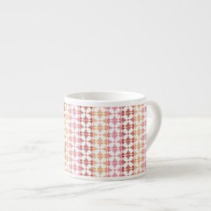 Geometrisches rotes Ikat-Streifenmuster Espressotasse