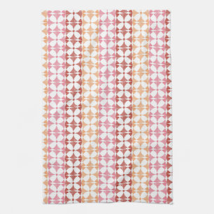 Geometrisches rotes Ikat-Streifenmuster Küchentuch