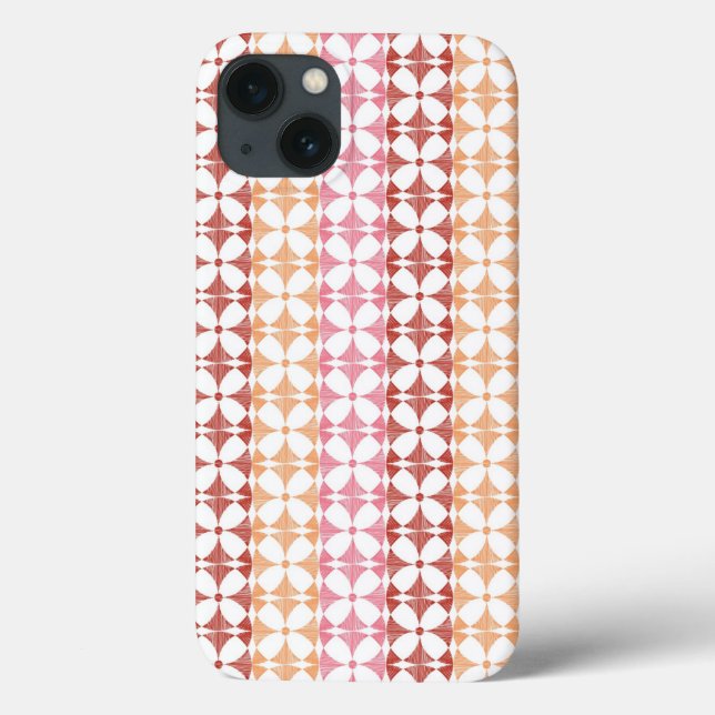 Geometrisches rotes ikat stripes Muster Case-Mate iPhone Hülle (Rückseite)