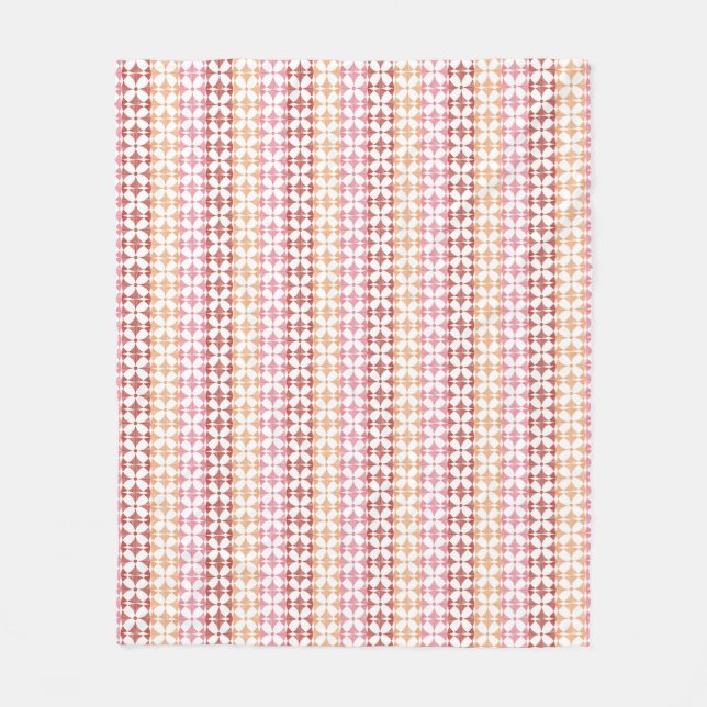 Geometrisches rotes ikat stripes Muster Fleecedecke (Vorderseite)