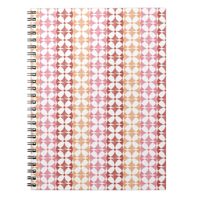 Geometrisches rotes ikat stripes Muster Notizblock (Vorderseite)