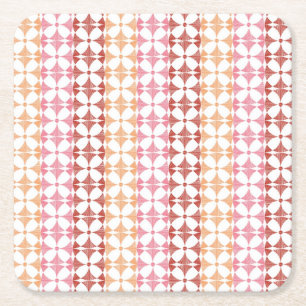 Geometrisches rotes ikat stripes Muster Rechteckiger Pappuntersetzer