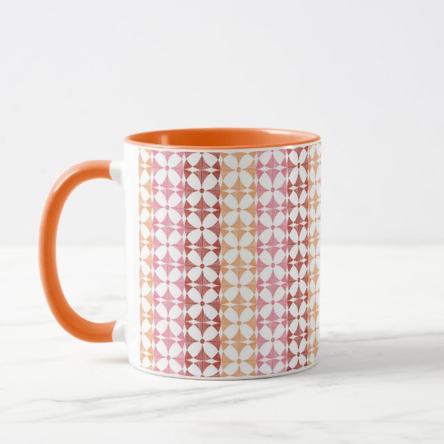 Geometrisches rotes ikat stripes Muster Tasse (Links)