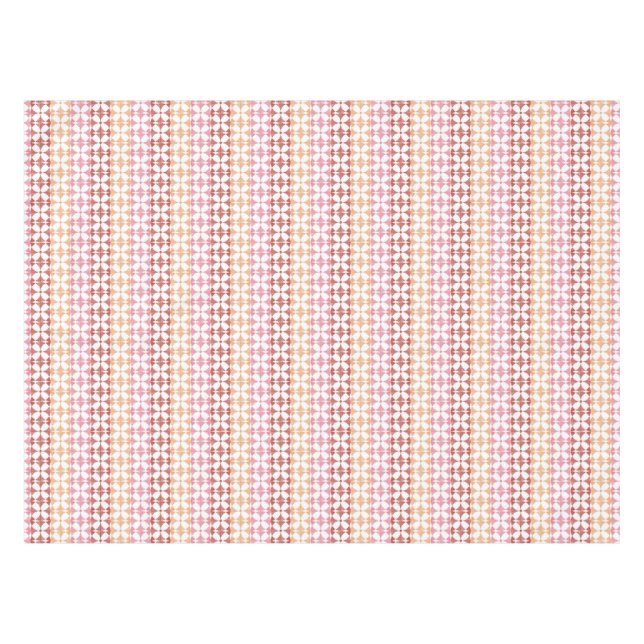 Geometrisches rotes ikat stripes Muster Tischdecke (Vorderseite (Horizontal))