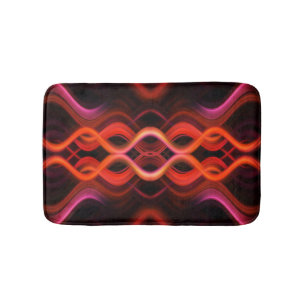 Geometrisches rotes Liniendesign. Badematte