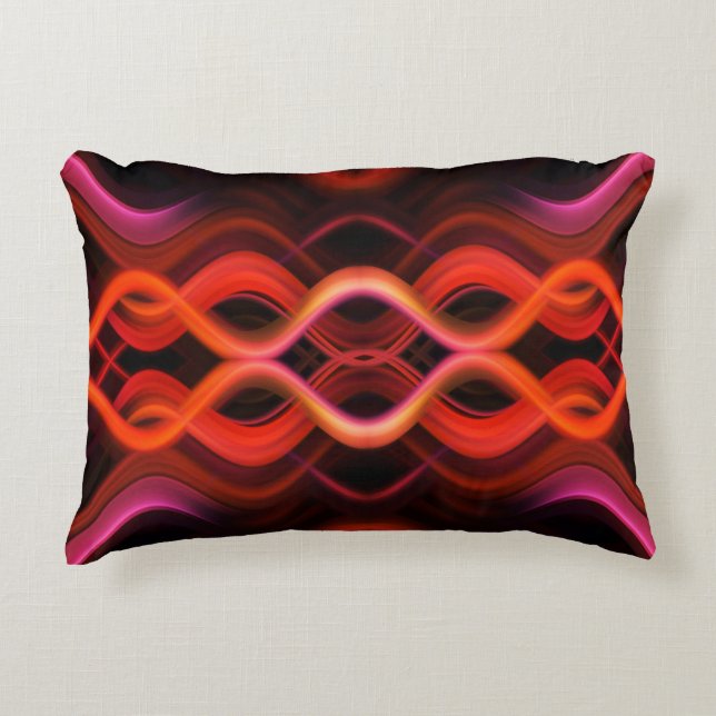 Geometrisches rotes Liniendesign. Dekokissen (Vorderseite)