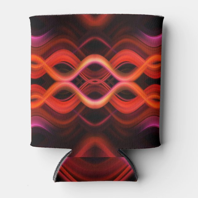 Geometrisches rotes Liniendesign. Dosenkühler (Vorderseite)