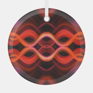 Geometrisches rotes Liniendesign. Ornament Aus Glas