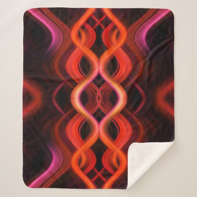 Geometrisches rotes Liniendesign. Sherpadecke (Vorderseite)