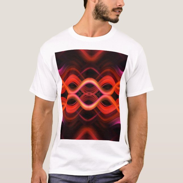 Geometrisches rotes Liniendesign. T-Shirt (Vorderseite)