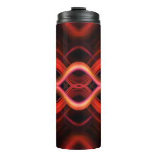 Geometrisches rotes Liniendesign. Thermosbecher