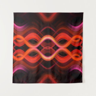 Geometrisches rotes Liniendesign. Wandteppich