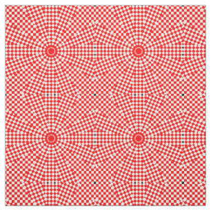 Geometrisches rotes Muster des weißen Circle Star Stoff