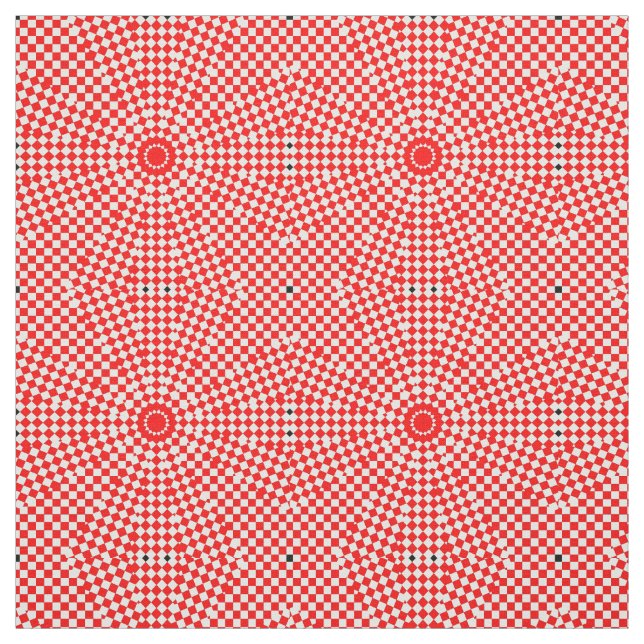 Geometrisches rotes Muster des weißen Circle Star Stoff (Muster)