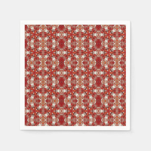 Geometrisches rotes Schneeballdesign Napkins Serviette