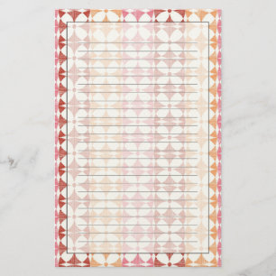 Geometrisches rotes Stripmuster Briefpapier