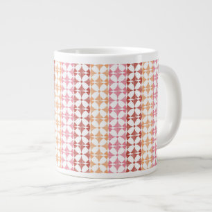Geometrisches rotes Stripmuster Jumbo-Tasse