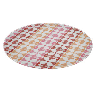 Geometrisches rotes Stripmuster Schneidebrett