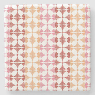 Geometrisches rotes Stripmuster Steinuntersetzer