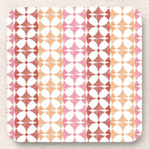 Geometrisches rotes Stripmuster Untersetzer