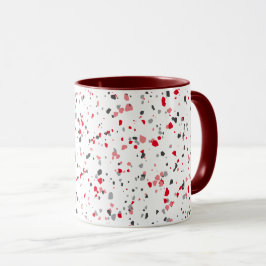 Geometrisches rotes Terrazzo-Muster Tasse