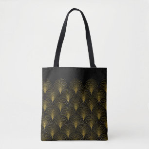 Geometrisches Schwarz-Gold-Art-Deko-Muster