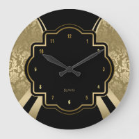 Geometrisches Schwarz-Gold-Damaske-Design